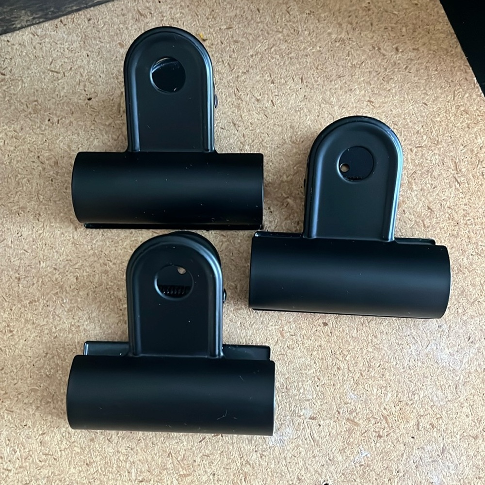 Crate&Barrel/ CB2 Set of Three matte black color Metal Clips